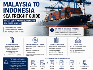 Malaysia to Indonesia Sea Freight: SME Guide