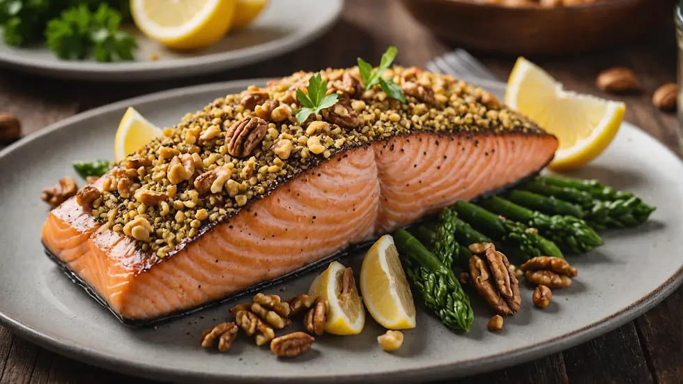 Baked Salmon with Walnut Crust