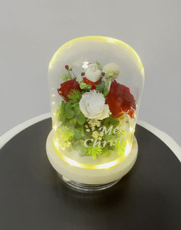 Thumbnail: Santa's Bloom - Preserved Flower Christmas Bell Jar