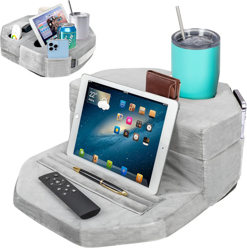 Bamboo Couch Cup Holder - Couch Tray & Cup Holder For Couch For Drink & Snack