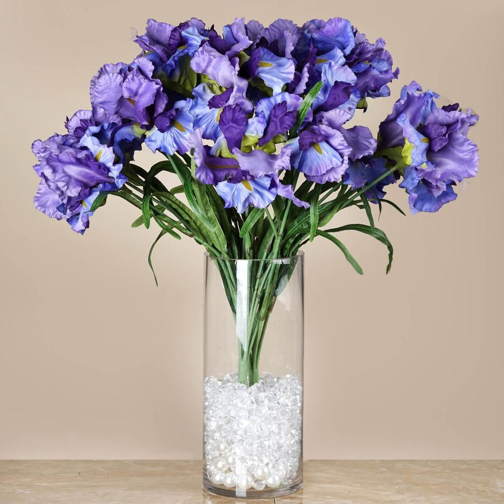 36 Artificial silk Large Iris Flowers