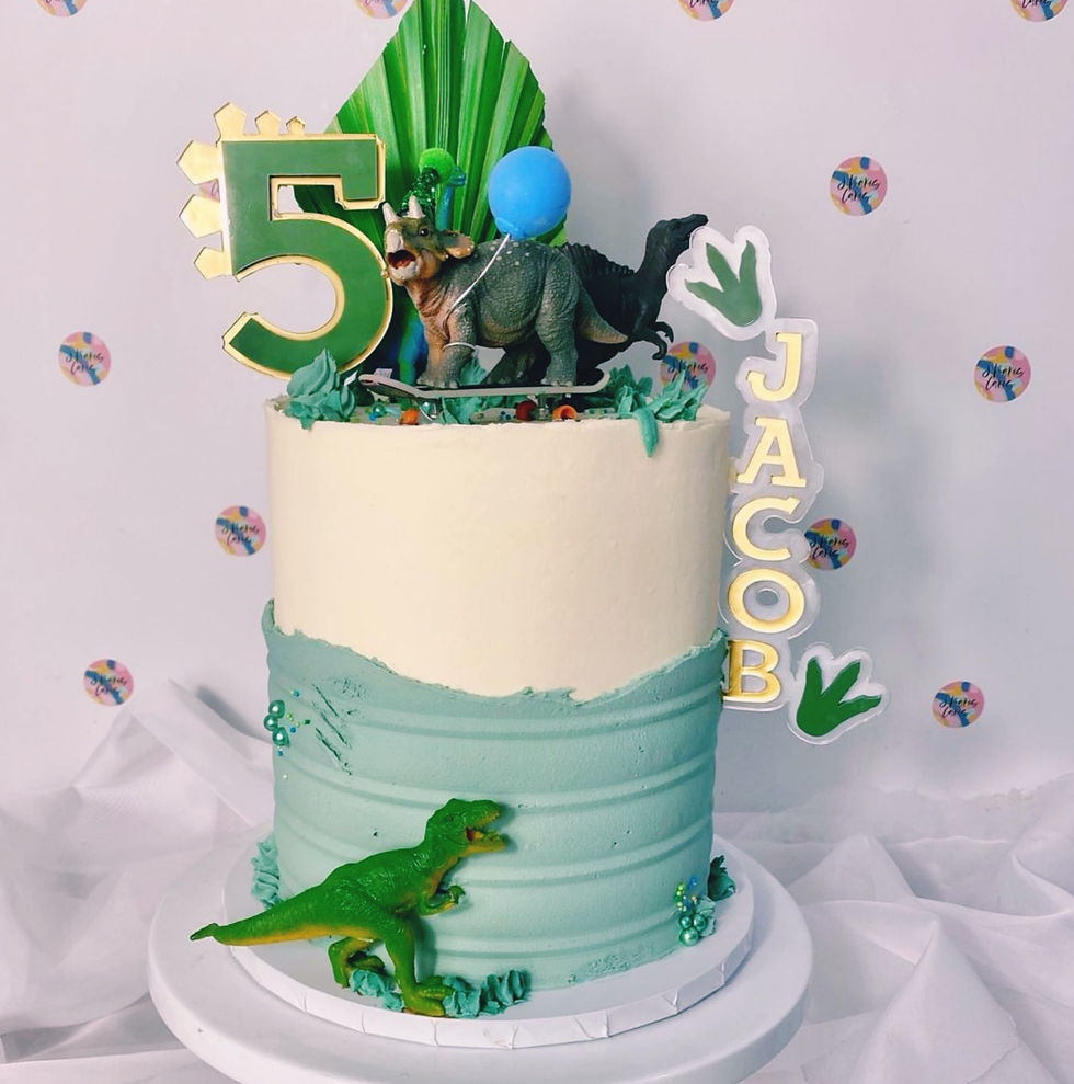 Dinosaur themed cake topper set