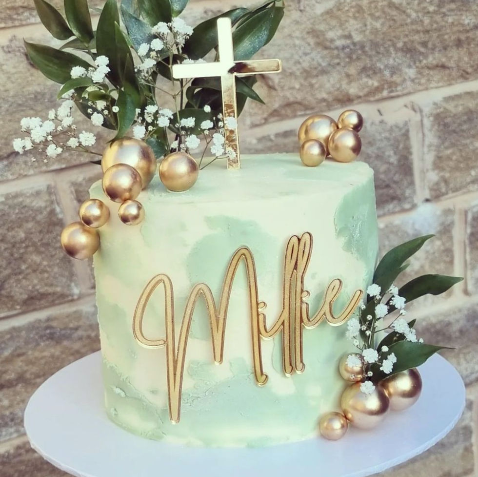 Name charm and cross topper set