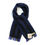 Thumbnail: Black, and Royal Blue Cotton and Wool Handwoven 8" x 54" buffalo check scarf