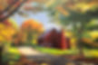 Red Barn Painting in Oil