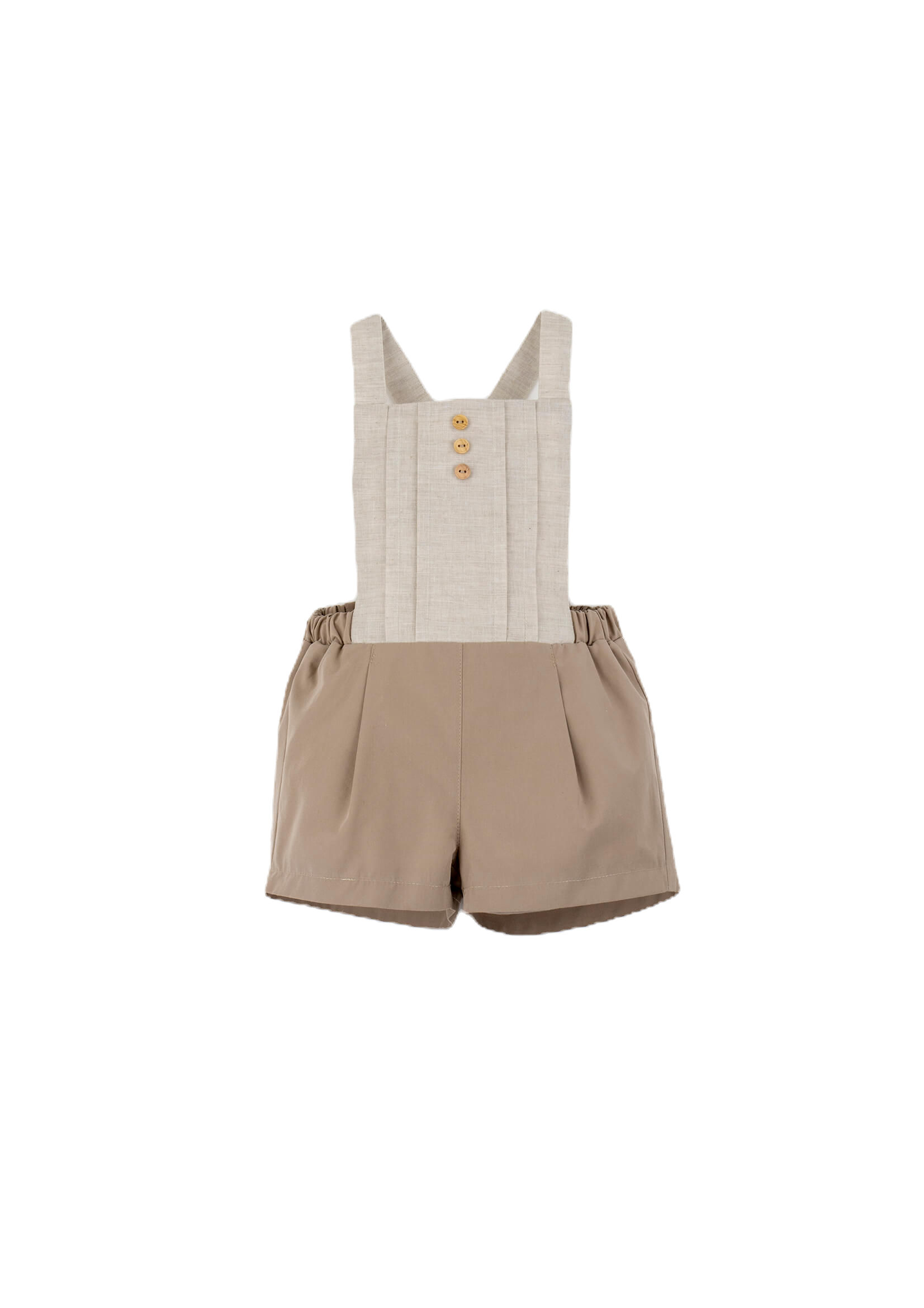 Taupe Dungarees With Pleat