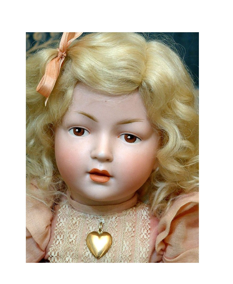 ANTIQUE DOLL HEADS: S120 German, Hertel&Schwabb"Frankie"L-P