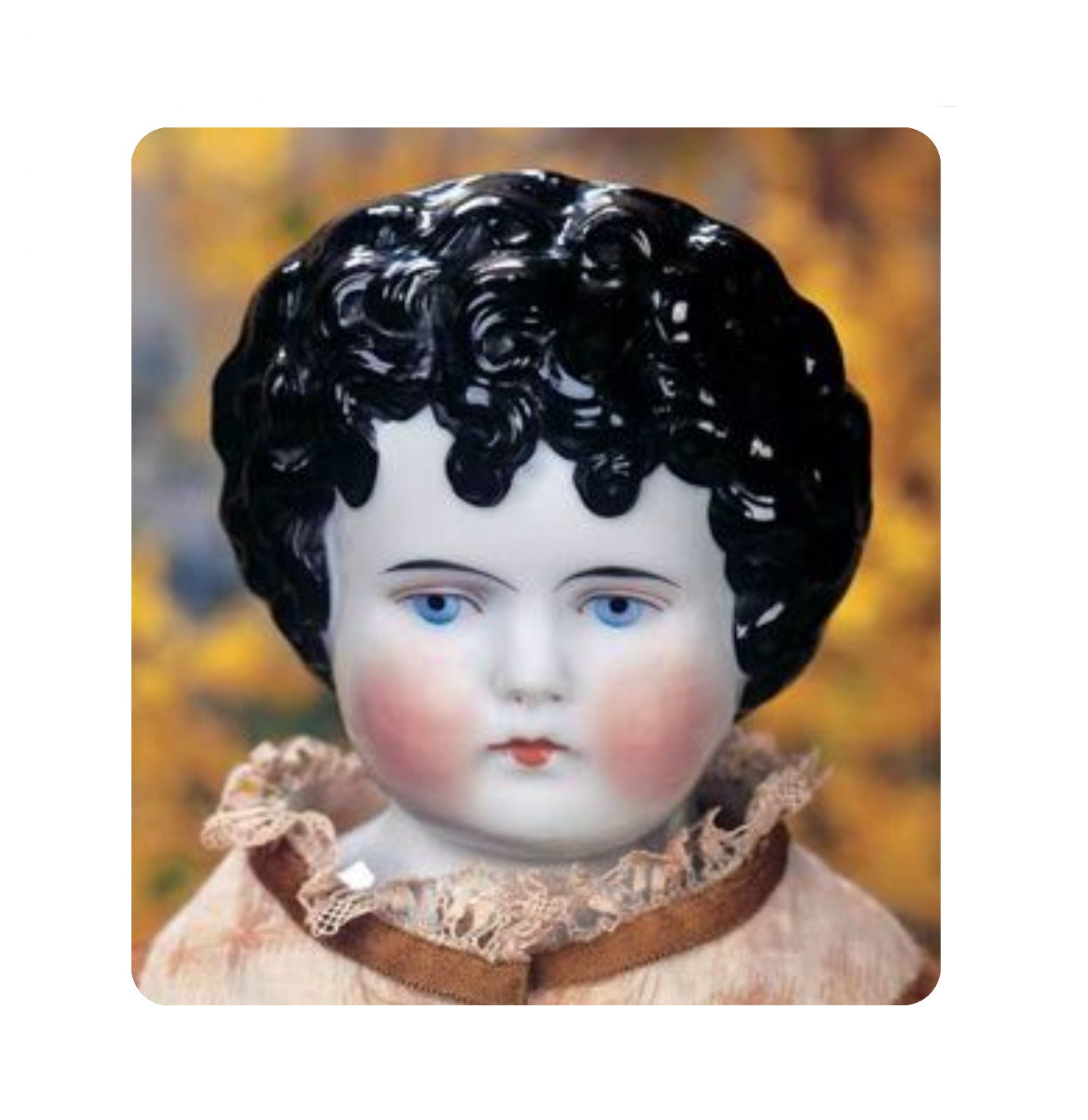 ANTIQUE DOLLS: CHINA/PARIAN: 8" (20.32cm) Girl w/curl:8" (20.32cm)LocG3