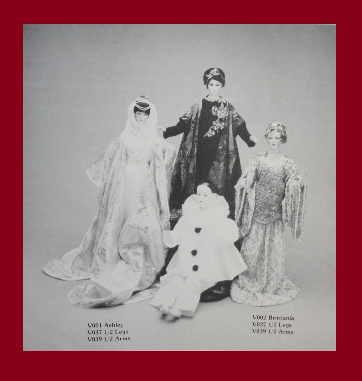 DOLL PATTERNS: 24" VO413 3 styles, Clown, 2 dressesLocF4D4