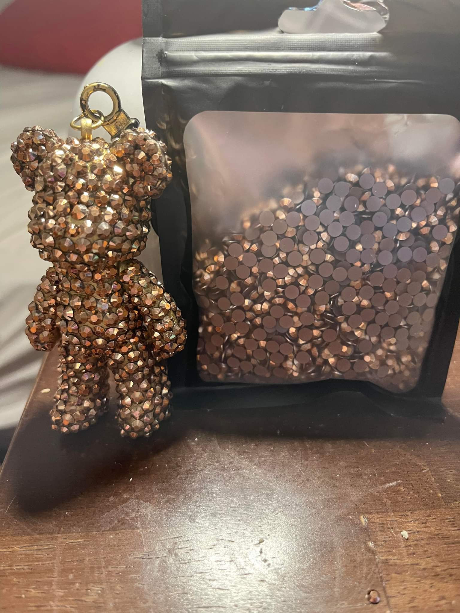 Bling Bear Keychains (puff ball added +$5)