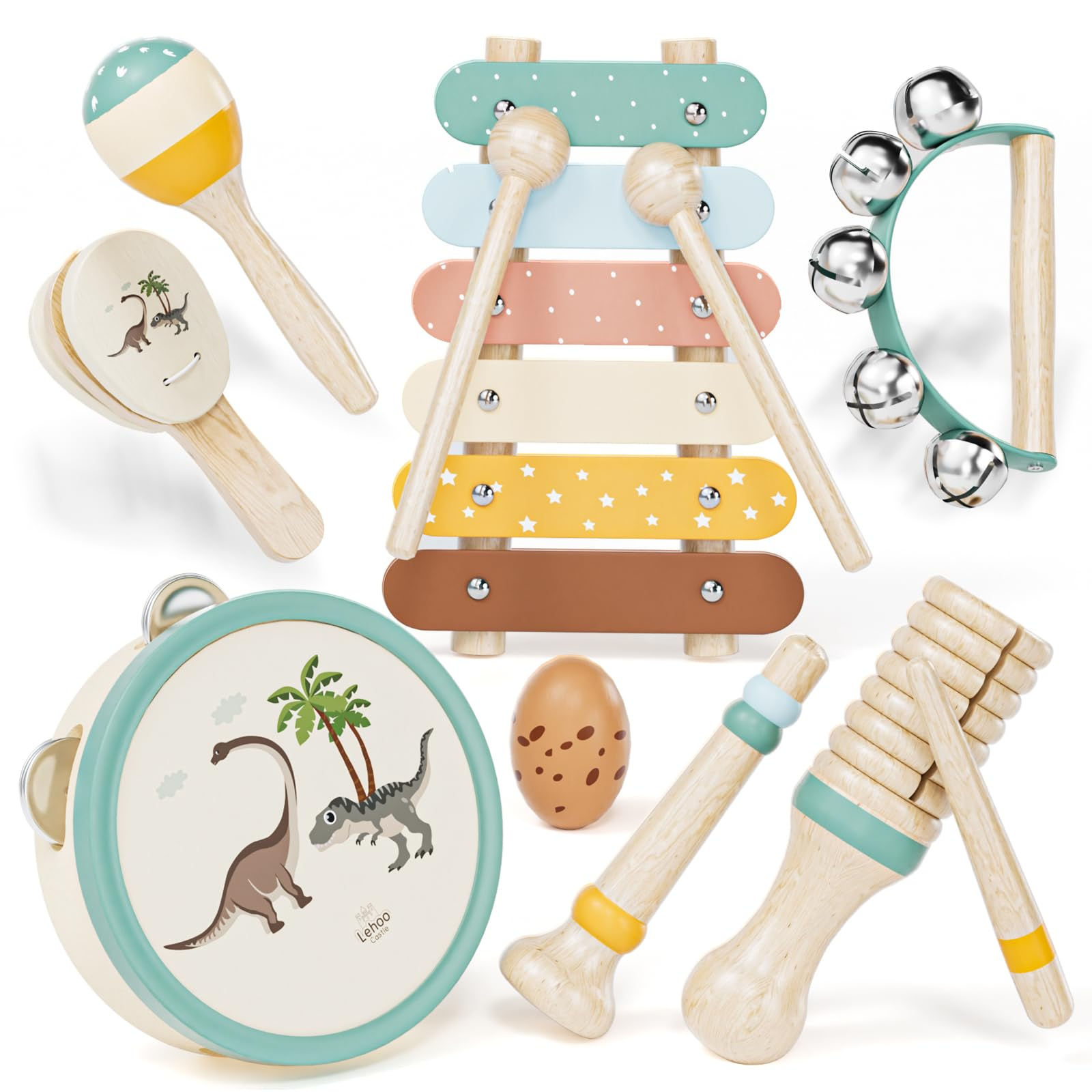 Lehoo Castle Baby Musical Instruments Wooden Musical Toys for Toddlers Baby Xylo