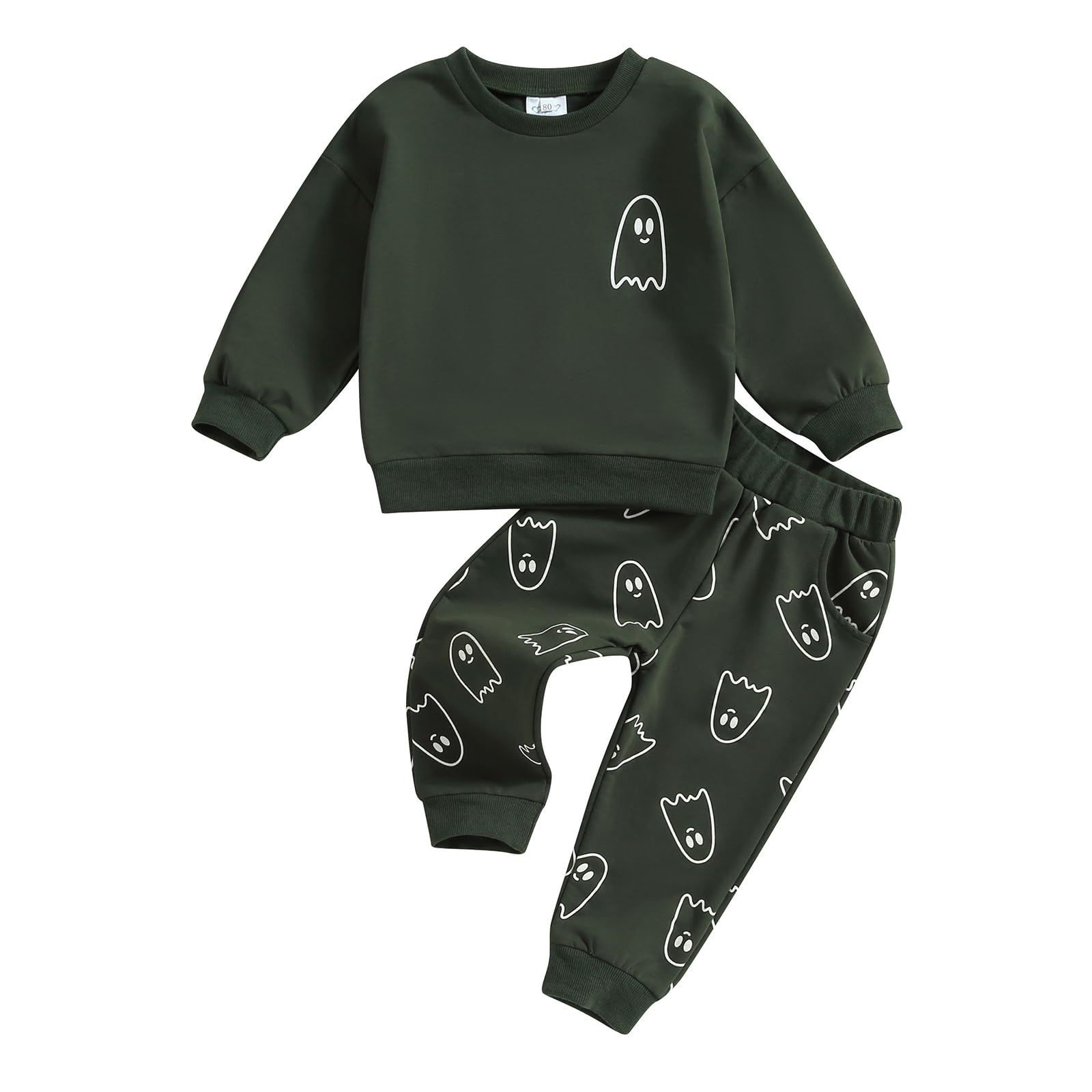 Toddler Baby Girl Boy Halloween Outfit Ghost Crewneck Sweatshirt Pumpkin Shirt P