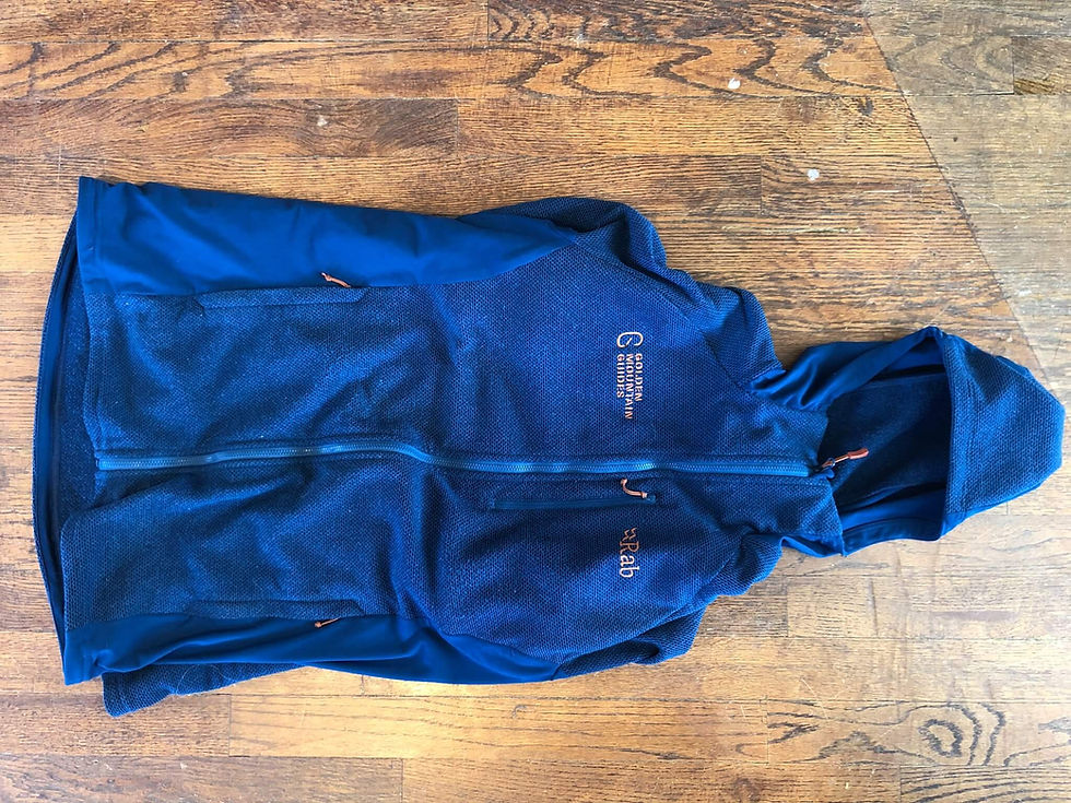 Midweight fleece layer for ice climbing