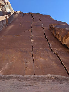 Learning how to climb cracks in Moab, Utah