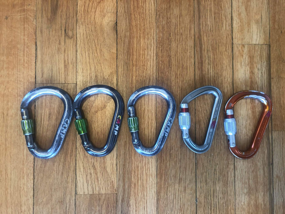 Locking carabiners for ice climbing
