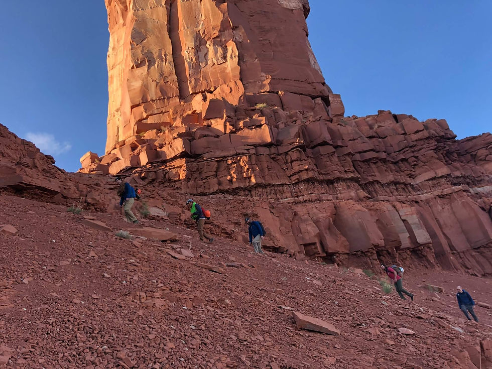 Multipitch trad climbing on Castleton Tower in Moab, Utah