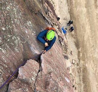 Trad climbing instruction in Eldorado Canyon State Park