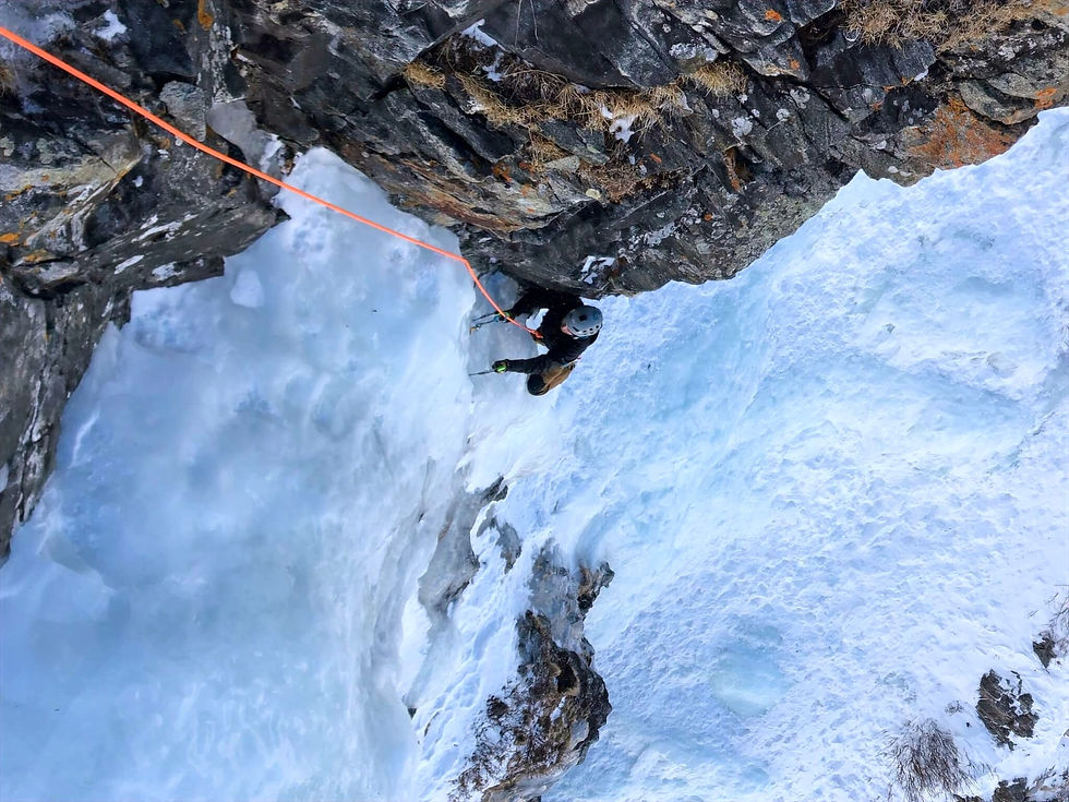 Ice climbing at Lincoln Falls