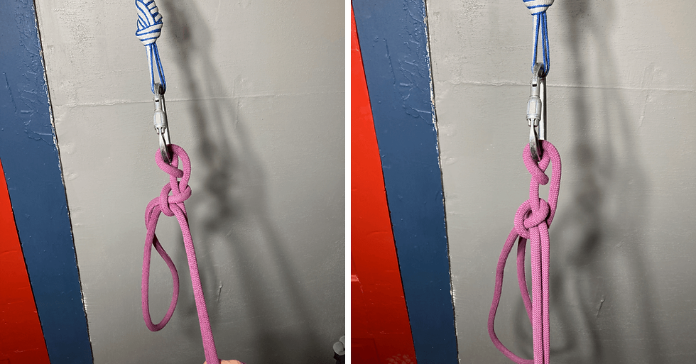 Mule knot diagram: correct versus incorrect