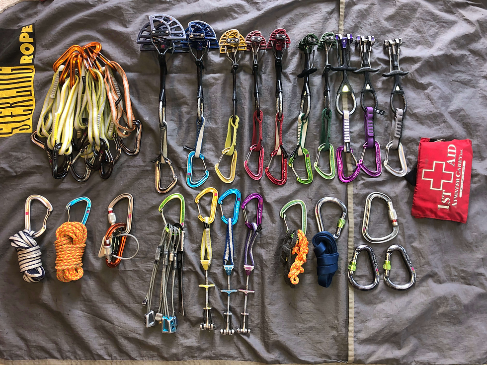 Trad gear for climbing Ruper in Eldorado Canyon State Park