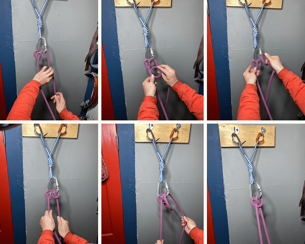 Turning a munter hitch into a clover hitch