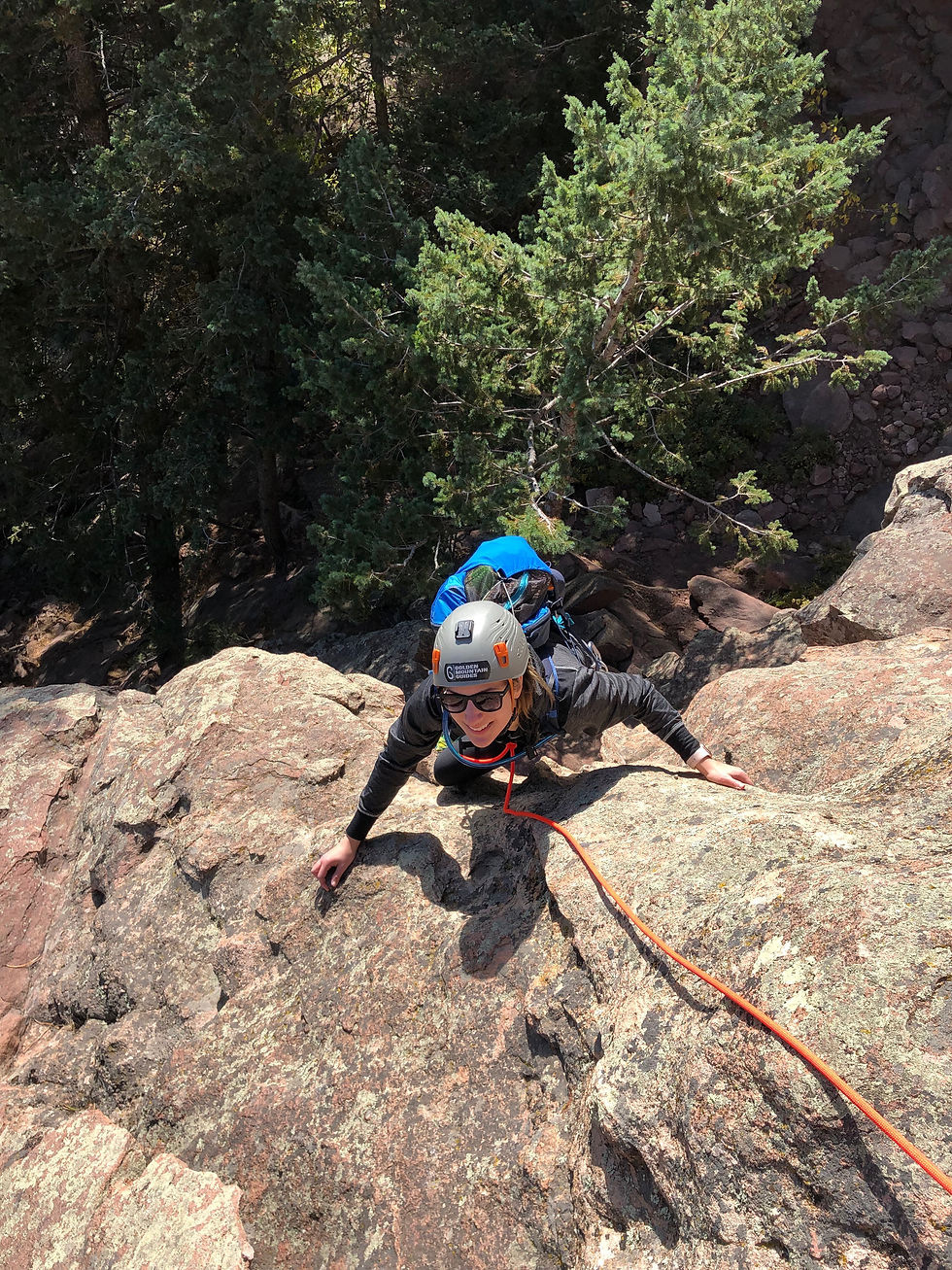 Guided rock climbing in the Boulder Flatirons