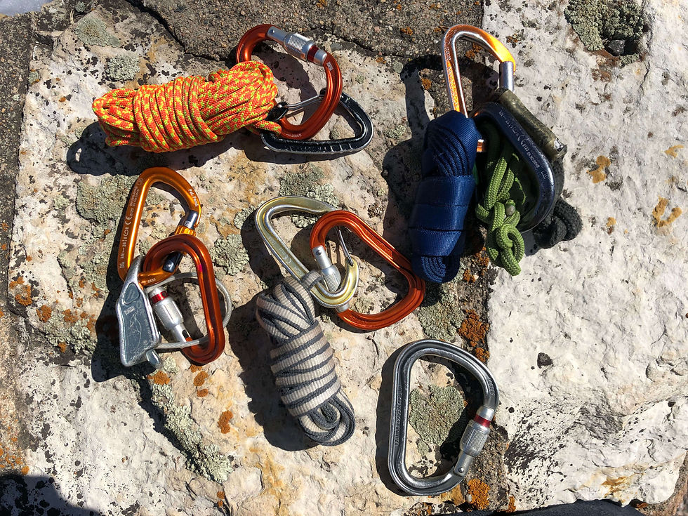 Personal rock climbing gear