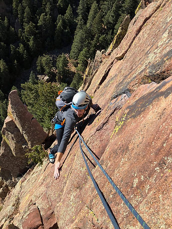 Nearing the top of the Eldo Classic Climbing Rewritten