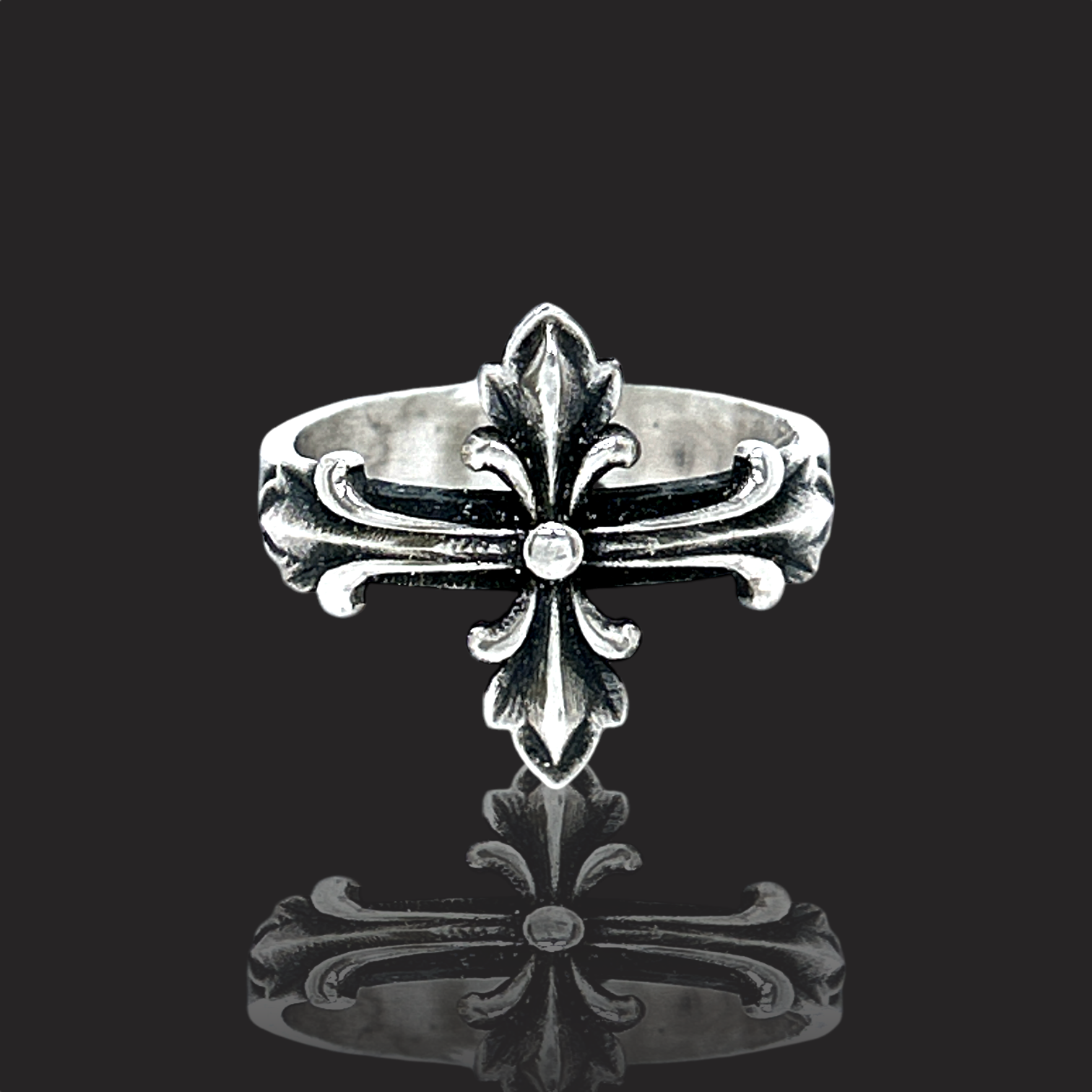 Anello Croce nera Laterale