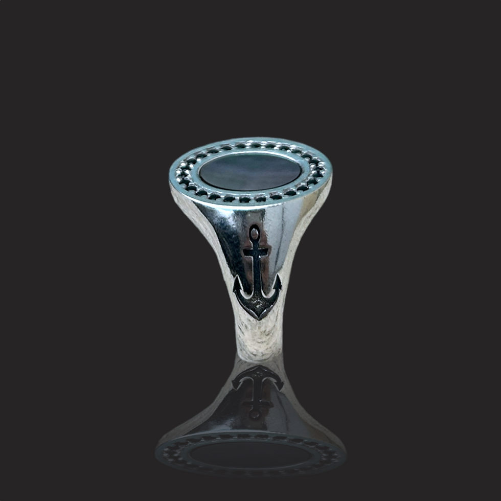 Thumbnail: Sea Soul Seal with Black Mother of Pearl and Black Zircons