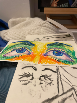 Oil Pastel on white paper