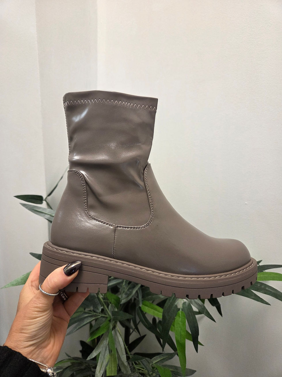 Thumbnail: The PU Magic ANKLE Boots - Mushroom - SALE NO RETURN 