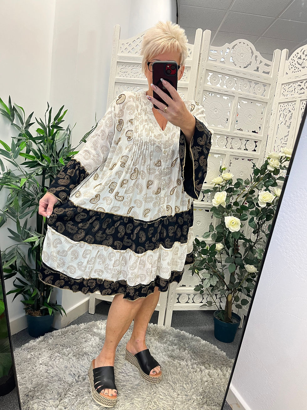 Thumbnail: The Marrakesh Tiered Tunic  - Cream - 14 to 20