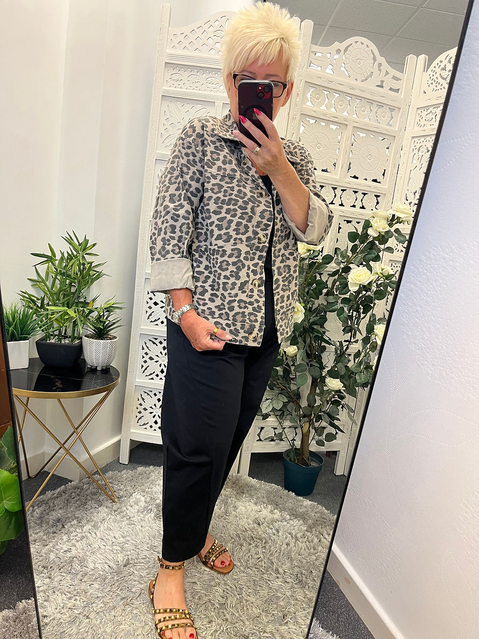 Thumbnail: The Leopard Boxey Fit Jackets - Mocha  - 10 to 16