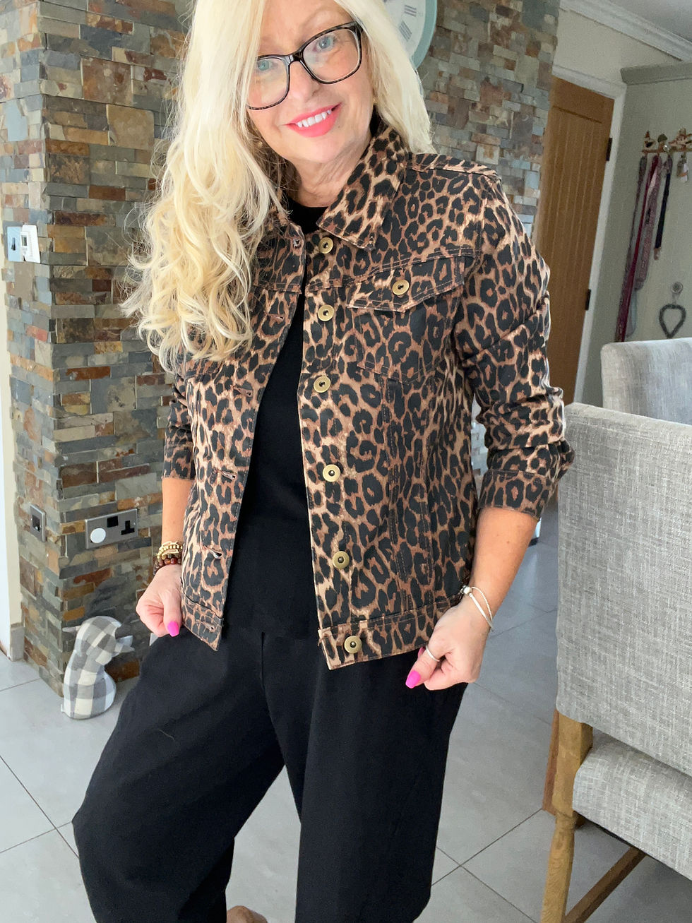 Thumbnail: The Amara Leopard  Denim Jackets - Tan/Black 