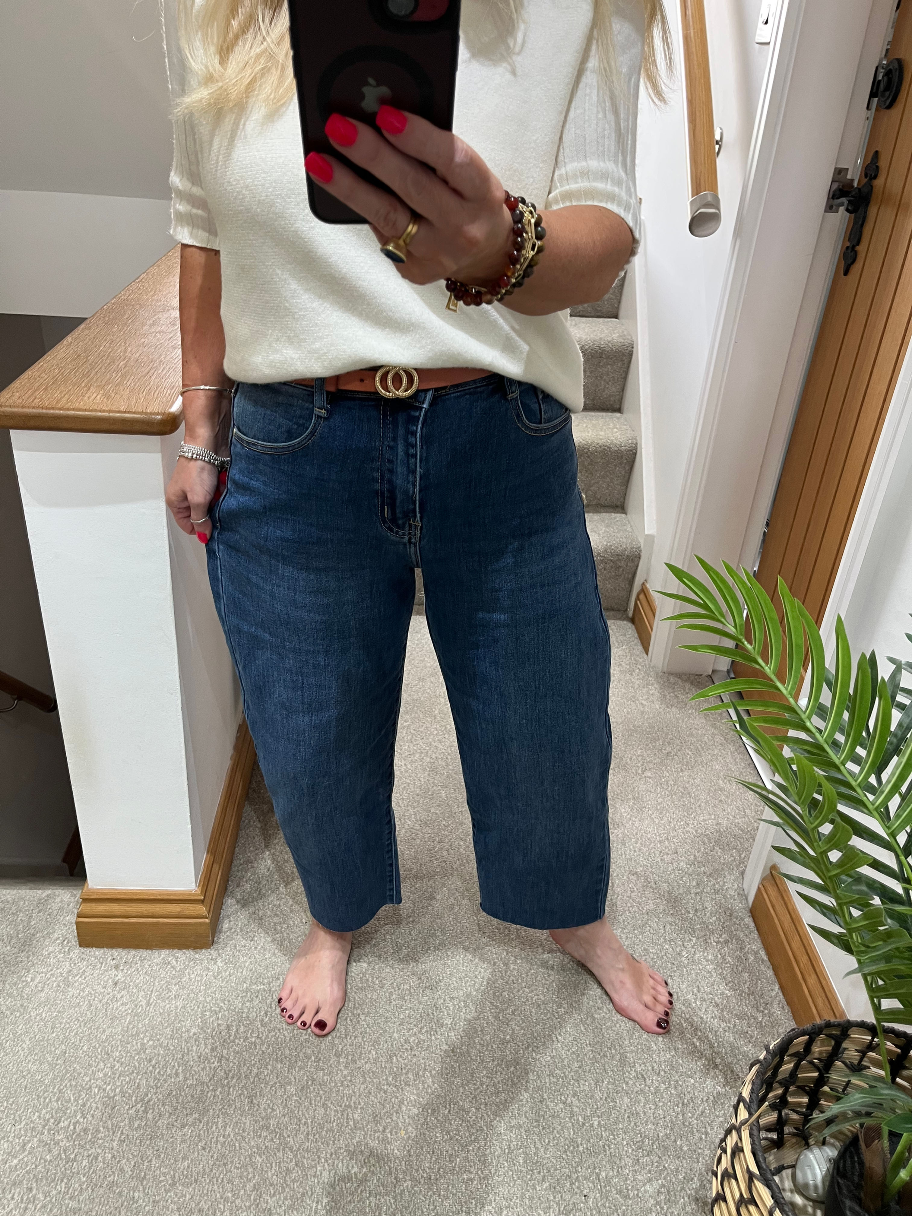 The Bailey Barrel Jeans - Mid Blue