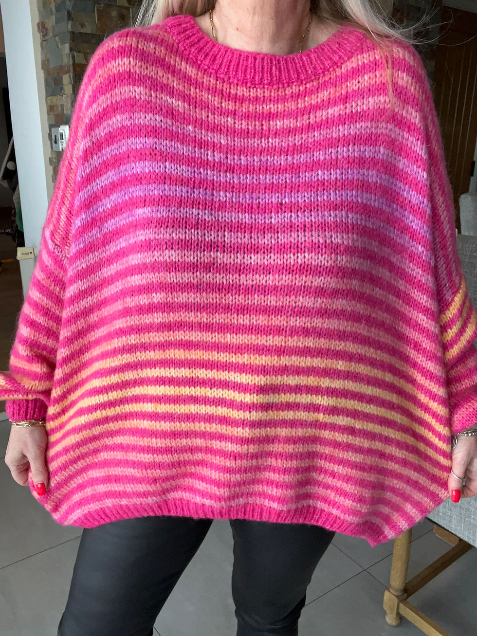 Thumbnail: The Silvia Stripe Jumper - 14 to 18/20 - Pink