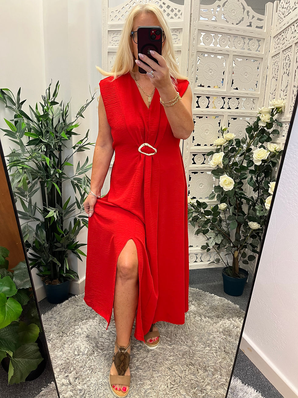 Thumbnail: The Jorja Buckle Midaxi Dress  - 8 to 14 - SALE NO RETURN  - Clearance 
