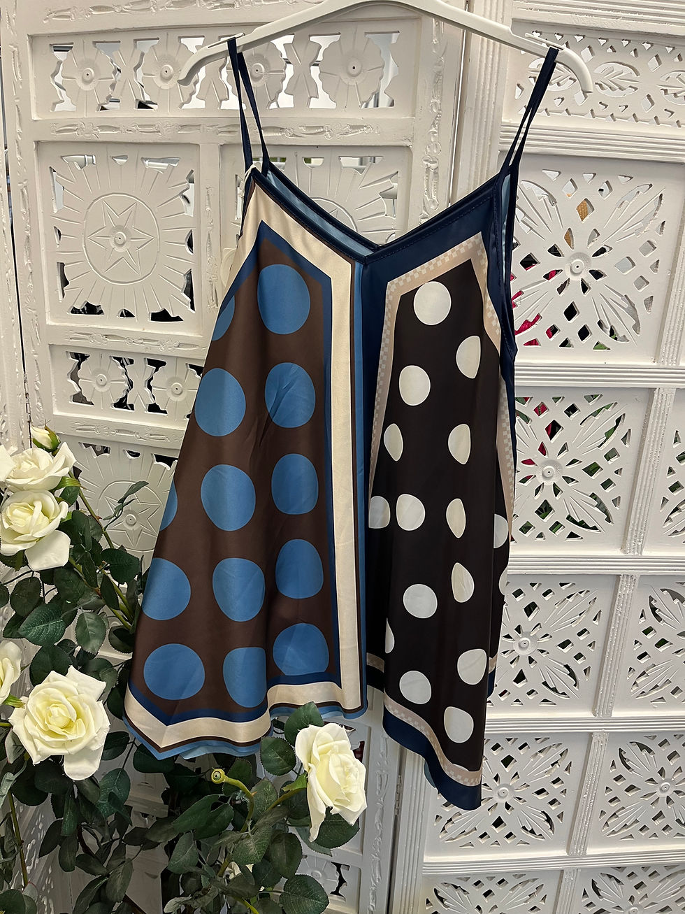 Thumbnail: The Dotty Satin Multi Vest Tops  - 10 to 16/18