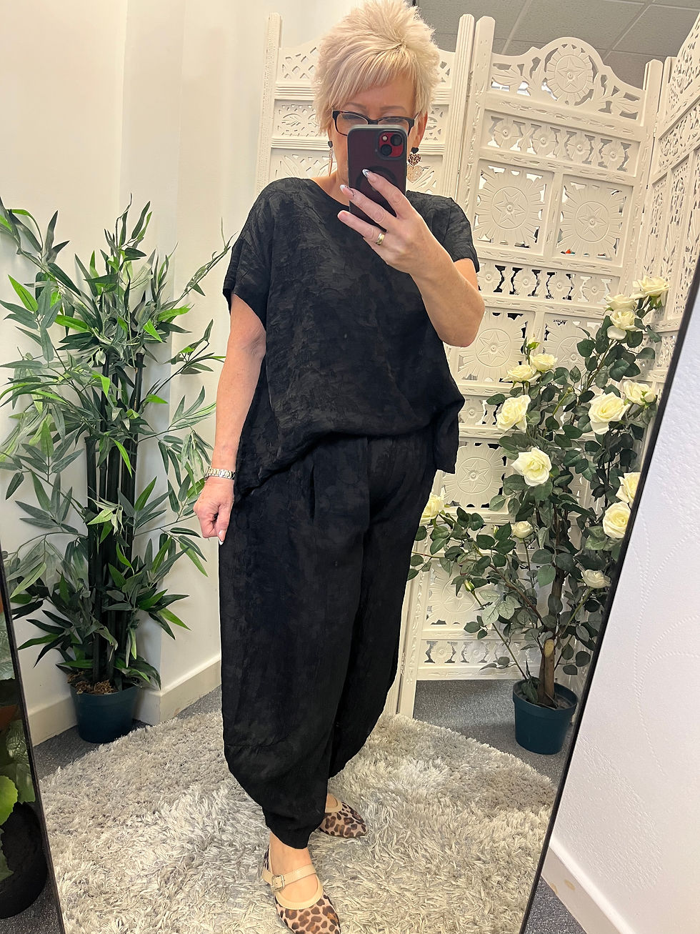 Thumbnail: The Florence Barrel Leg Trousers - Black - 10 to 18