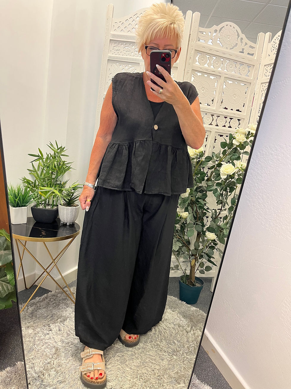 Thumbnail: The Libby Linen Waistcoats  - Black - 12 to 16