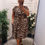 Thumbnail: The Priscilla Pleat Leopard Midi Dress - Best Fits Size 12 to 20