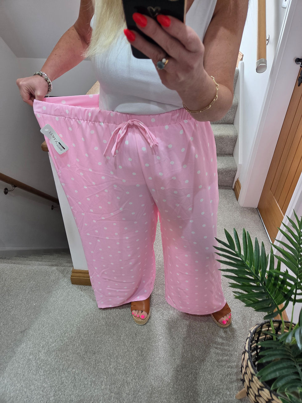 Thumbnail: The Dalby Polka Co-Ord Sets - PINK - 14 to 18/20 - SALE NO RETURN 