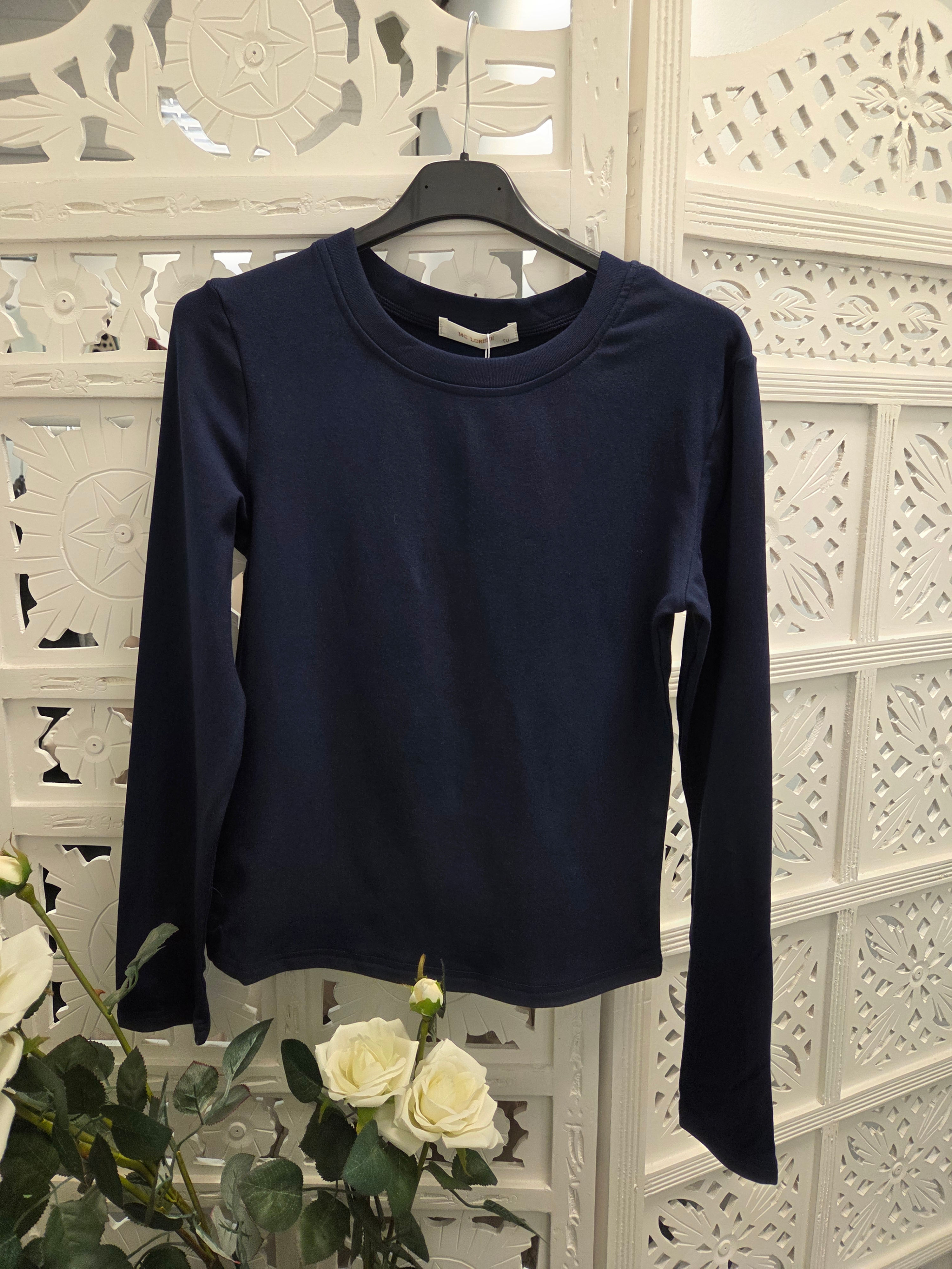 The Microfibre Layering Top - Navy Blue -  8 to 14 - SALE NO RETURN 