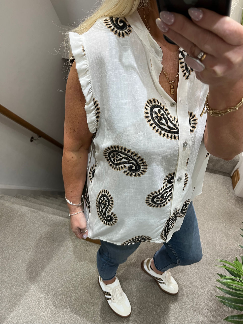 Thumbnail: The Petra Paisley Frill Tops - 8 to 14