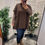 Thumbnail: The Cable Knit Button Poncho - Free Size 10 to 20