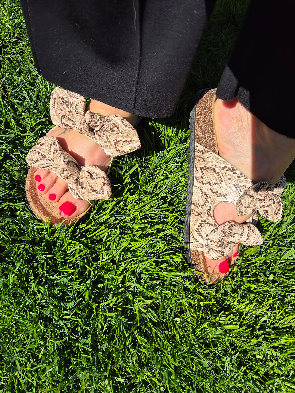 Thumbnail: The Double Strap Snakey Sandals - SALE NO RETURN 