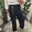 Thumbnail: The Piper Button Trousers - Sized - Navy