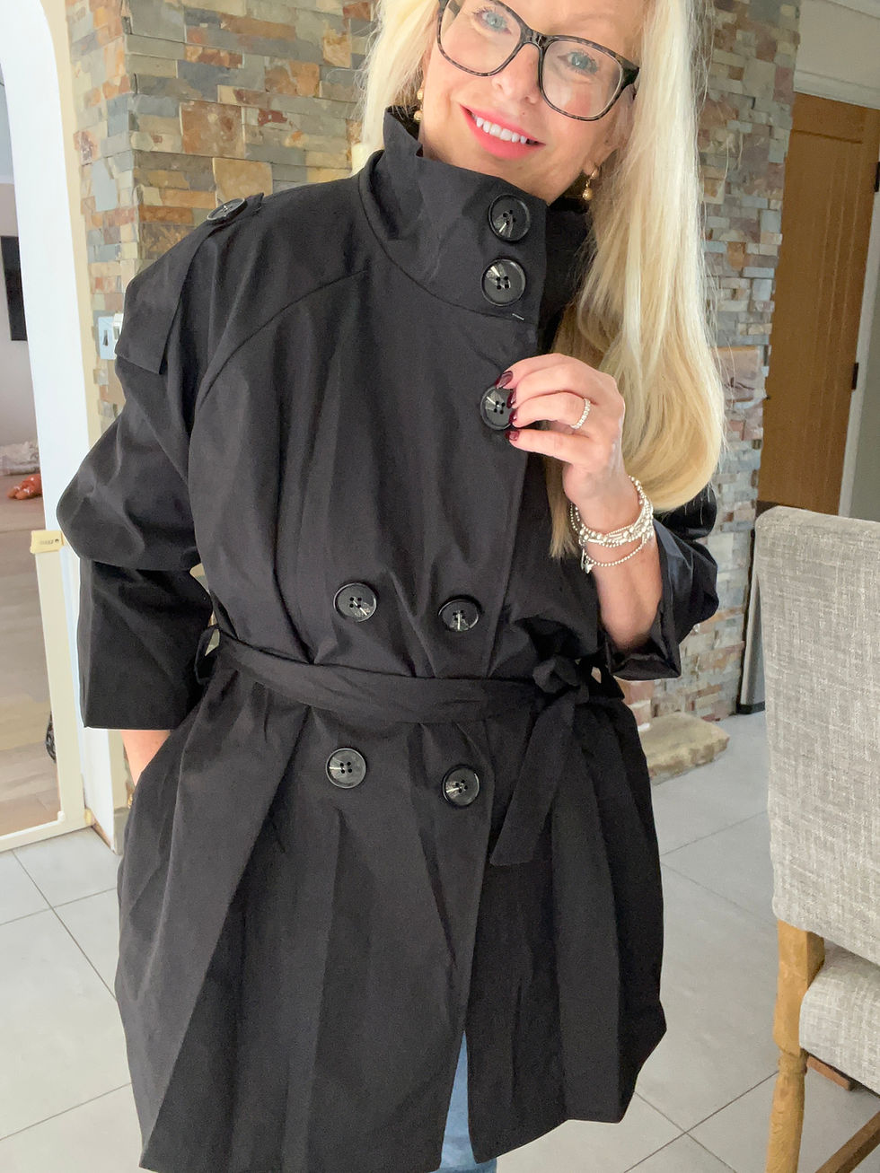 Thumbnail: The Trench Midi Showerproof - Curvy Girl - Black - SALE NO RETURN 