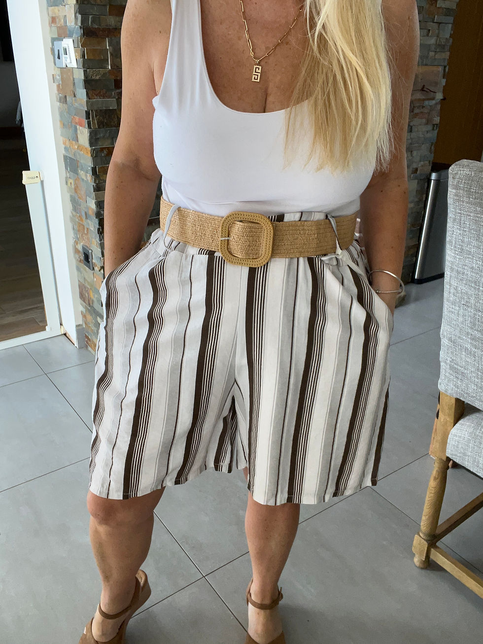 Thumbnail: The Belted Stripe Shorts - Fits 12 to 16
